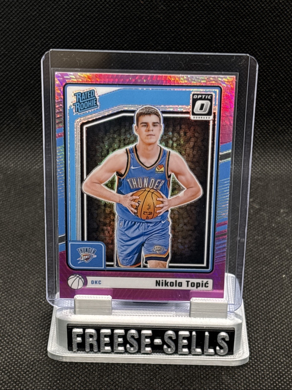2024-25 Panini Donruss Optic-Rated Rookie Nikola Topic #278 Pink Hyper Prizm(RC)