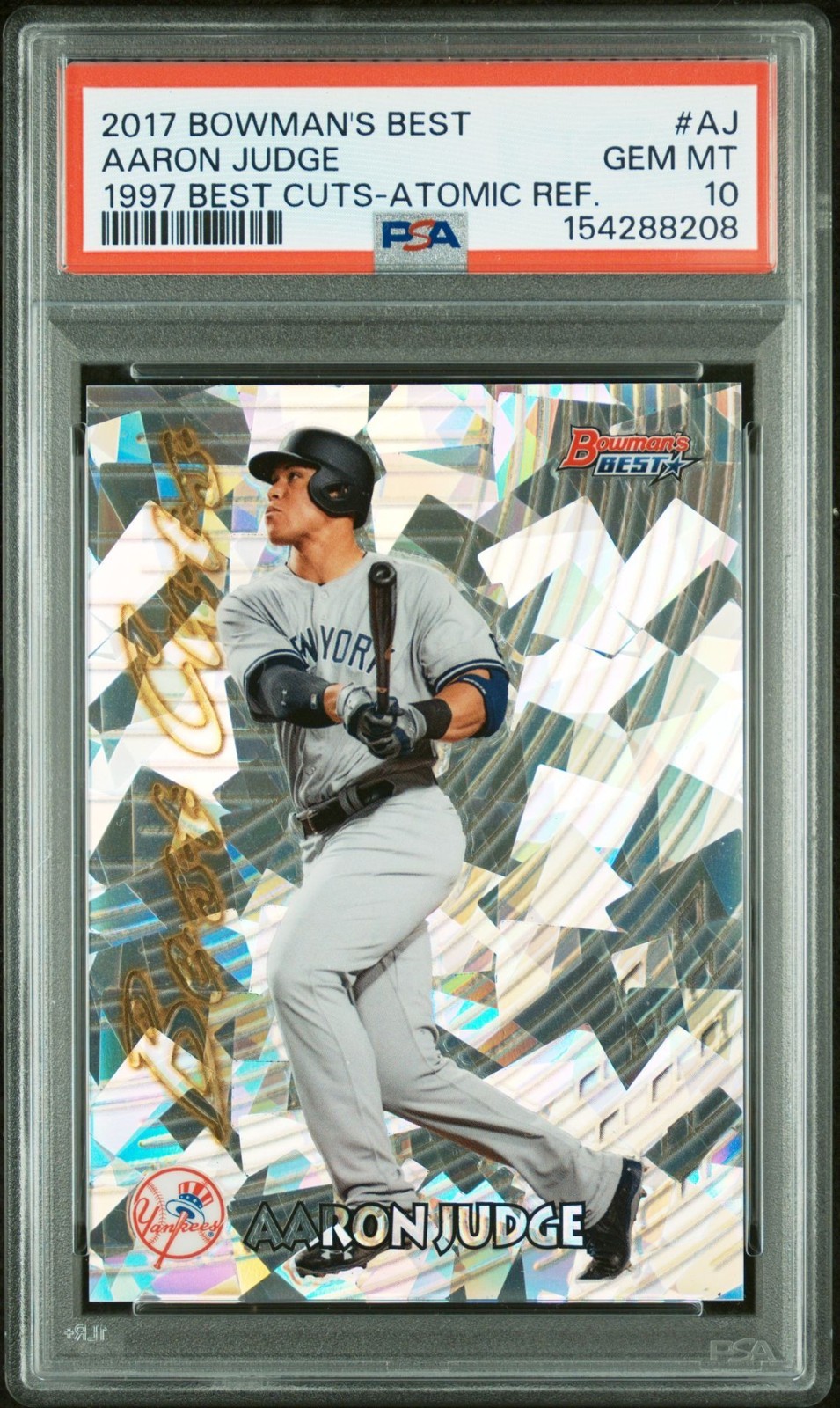 2017 Bowman's Best Aaron Judge 1997 Cuts Atomic Refractor #AJ PSA 10 Gem Mint