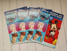 Lot of 4 Disney Coloring and Activity Books, 24 Pages Each, Total 96 Pages