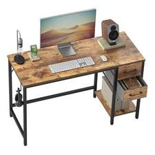  Computer Desk with 2 Drawers, 47 Inch Small Home Office Desk with Storage 