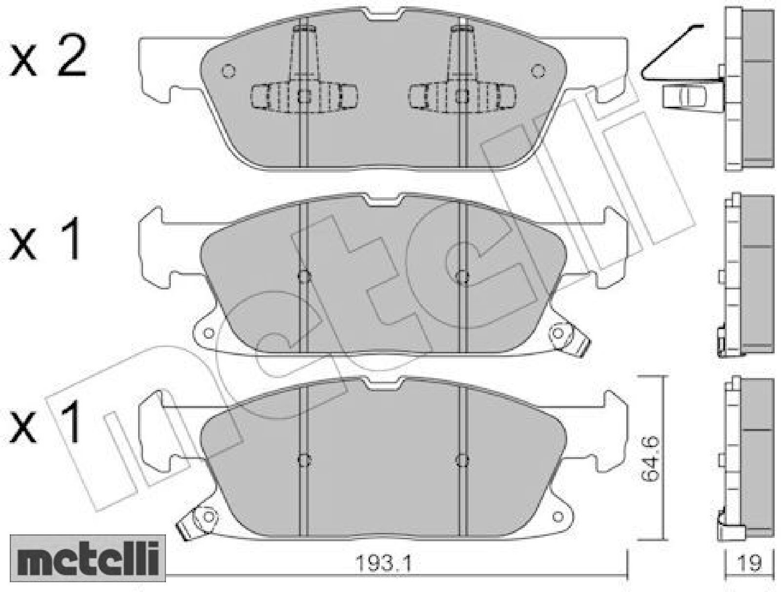 metelli 22-1117-0 Bremsbelagsatz für Scheibenbremse Bremsbelagsatz