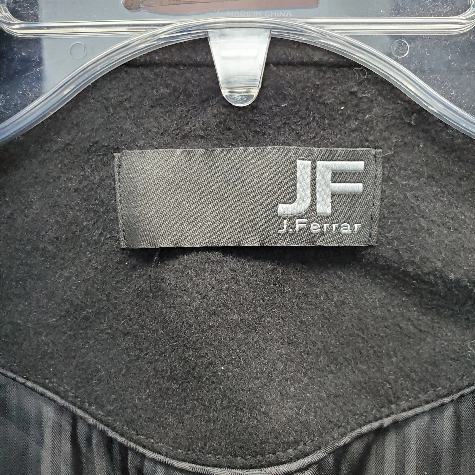 J. Ferrar Wool Trench Coat Mens Small Black Lined Notch Lapel Single Breasted image 9