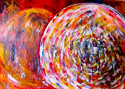 Eva-Maria Sehm Ölbild Abstrakt  70cm x 50cm - Nahtoderfahrung Handgemalt Unikat