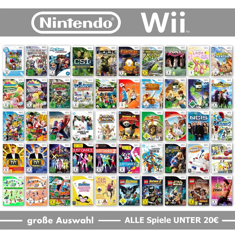 Nintendo Wii Spiele-Wahl 🚨 ALLE Spiele UNTER 20€ pro Game ⬇️2️⃣0️⃣💰✅ - Bild 1 von 1