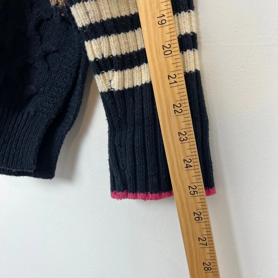 Suéter tejido con cable Maeve by Anthropologie colorblock para mujer pequeño algodón lana Foto 4 de 4