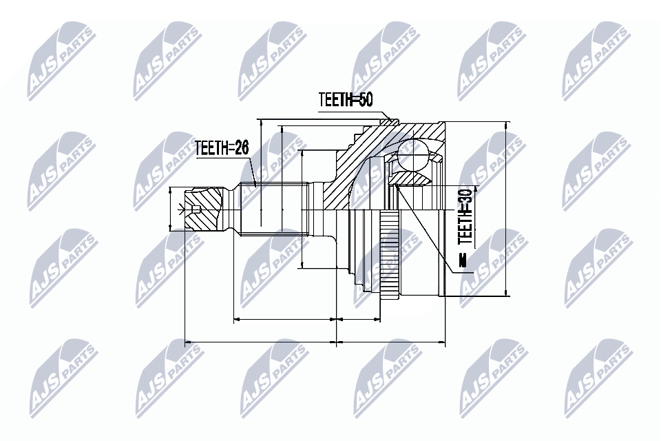 Nty Outer Cv Joint For Honda Hr-V 99-,Stream Rn 00-06 /+Abs=50T - Image 4