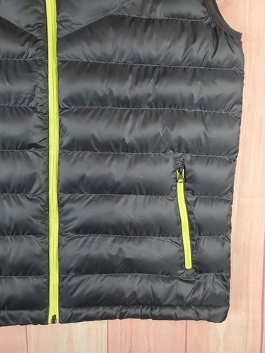 Nathan Mens Puffer Vest Sz Medium Gray Full Zip Secure Pockets Windproof Mock image 3