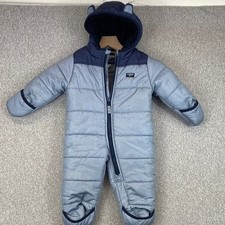 OshKosh B Gosh snow suit 12 mos blue water resistant bear ears one piece
