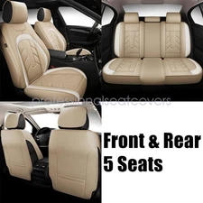 For 2007-2023 Jeep Wrangler Leather Car Seat Covers 5-Seats Front Rear Full Set