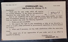 1944 postcard Eversharp order confirmation pencils office supplies posted