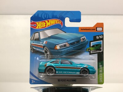 HOT WHEELS FYC53 FORD MUSTANG '92 SPEED BLUR -BLUE 3inch- GOOD IN BLISTER - A008