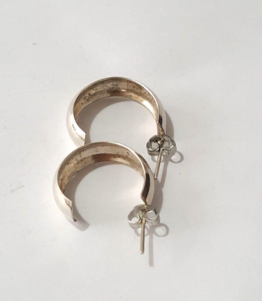 Gorgeous Solid Round/ Cuff Stud Earrings 925 Soli… - image 21