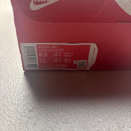 Nike Blazer Low Size 9.5 Black White Gum Black Classic Retro Leather - Picture 3 of 11