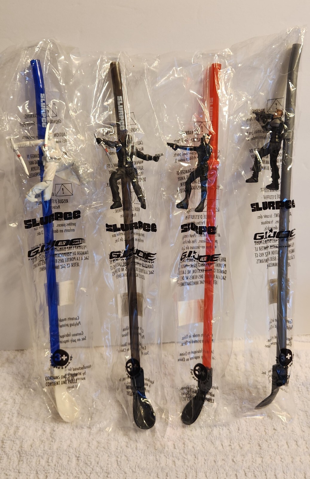 G.I. JOE Action Figure Soldier, SLURPEE Spoon Straws 12" tall (quantity