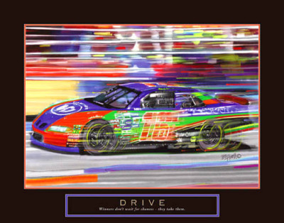 Stock Car Racing DRIVE - TAKE CHANCES Motivational Inspirational POSTER Print
