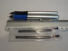 SET OF 2 TERZETTI MINI METAL BALLPOINT PEN DUEL TIPS- MODEL TWIST/ SPARE REFILLS
