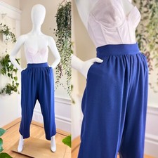 Vintage 1980s 80s Royal Blue Wool CAROLE LITTLE Dressy Trousers Work Pants