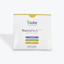 Biote Nutra Pack Plus 30 Day Supply includes DIM SGS+ Methyl Factors+ and ADK