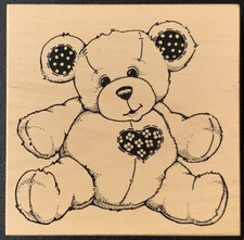 PSX K-980 Calico Bear Large Rubber Stamp