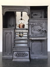 Restored Antique Cast Iron Victorian Kitchen Cooking Range Fireplace Hob (LG267)
