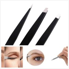 3pcs Stainless Steel Slant Tweezer Tip Eyebrow Hair Remover Professional Tools