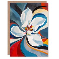 Lilie Blume Rot Orange Abstrakt Blumen Frau Geburtstagskarte
