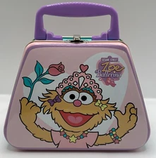 2004 Sesame Street Zoe Ballerina 7 Inch Tin Mini Lunchbox