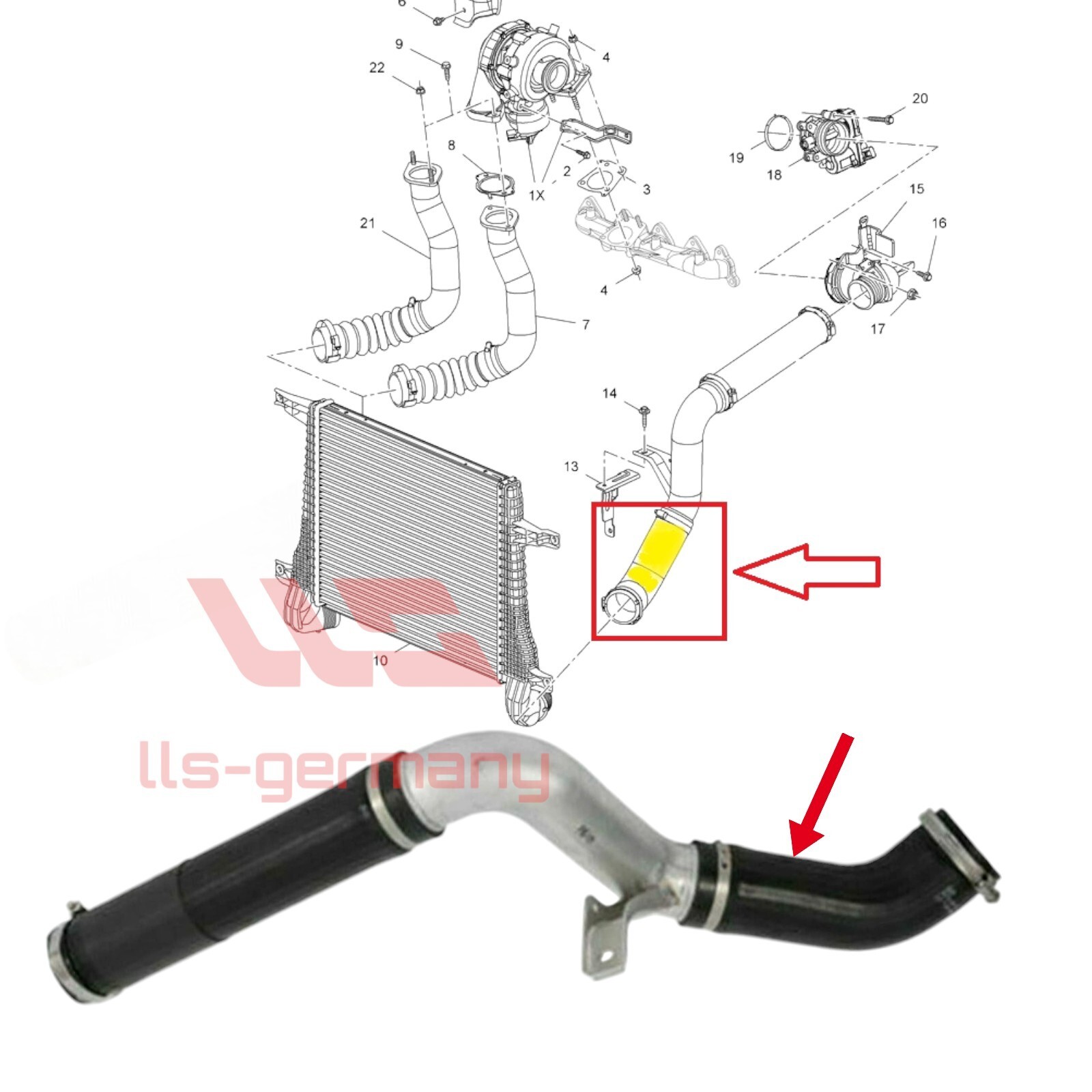 Turbo Hose Intercooler Hose For OPEL ANTARA 2.2 CDTI 95383819 4819364