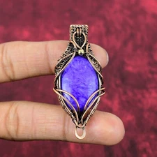 Charoite Gemstone Pendant Copper Wire Wrapped Pendant Handmade Jewelry For Gifts