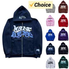 2025 Y2k Hoodie Puff Print Hoodie Graphic Zip Up Hoodies Hip Hop Streetwear
