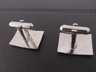vintage P.R.K. sterling silver cuff links 6.76 grams curved face etched — photo 3