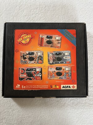 100 Jahre Agfa 5x Easy Flash Mehrwegkameras Juiläumsedition - NEU in OVP  