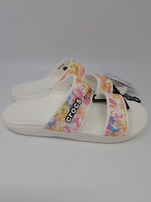 Crocs Classic Tie Dye Slide Sandals Men display picture 3