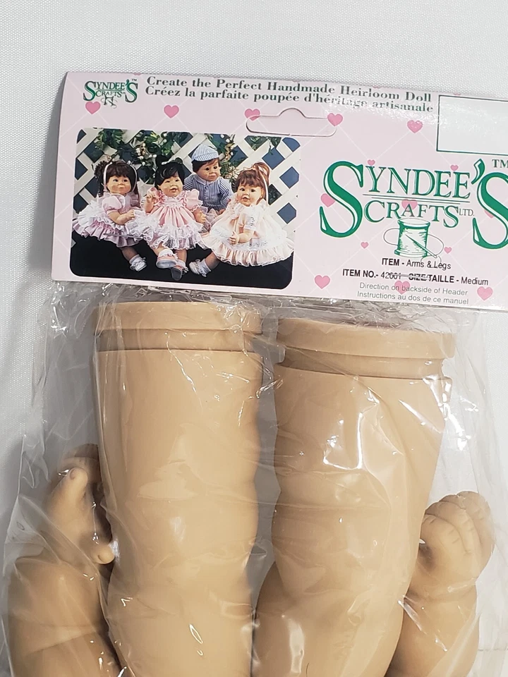 Muñeca de reliquia de vinilo Syndee’s Crafts 1990 patas y brazos nuevo de lote #42001 mediana 1990 Foto 2 de 4