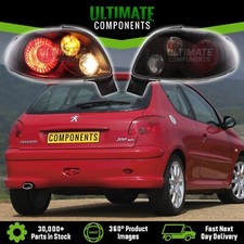 Peugeot 206 Coupe 2000-2003 Black Lexus Upgrade Rear Tail Lights Lamps Custom