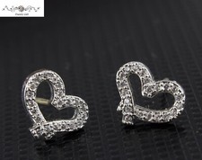 Fashion Women /Girl Jewelry 925 Sterling Silver CZ Heart Love Post Earring Stud