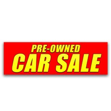 Pre-Owned Car Sale Vinyl Banner with Optional Sizes Made in the USA