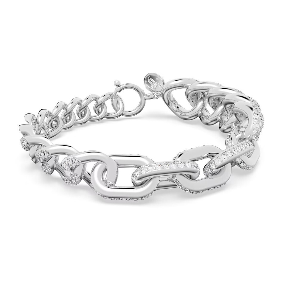 NWB Swarovski Dextera Bracelet, Pavé, White, Rhodium Plated