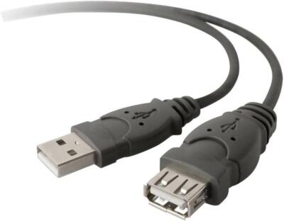 Belkin 1,8m Tradepack USB Verlängerungskabel AA in Grau 1,8m F3U134R1,8M