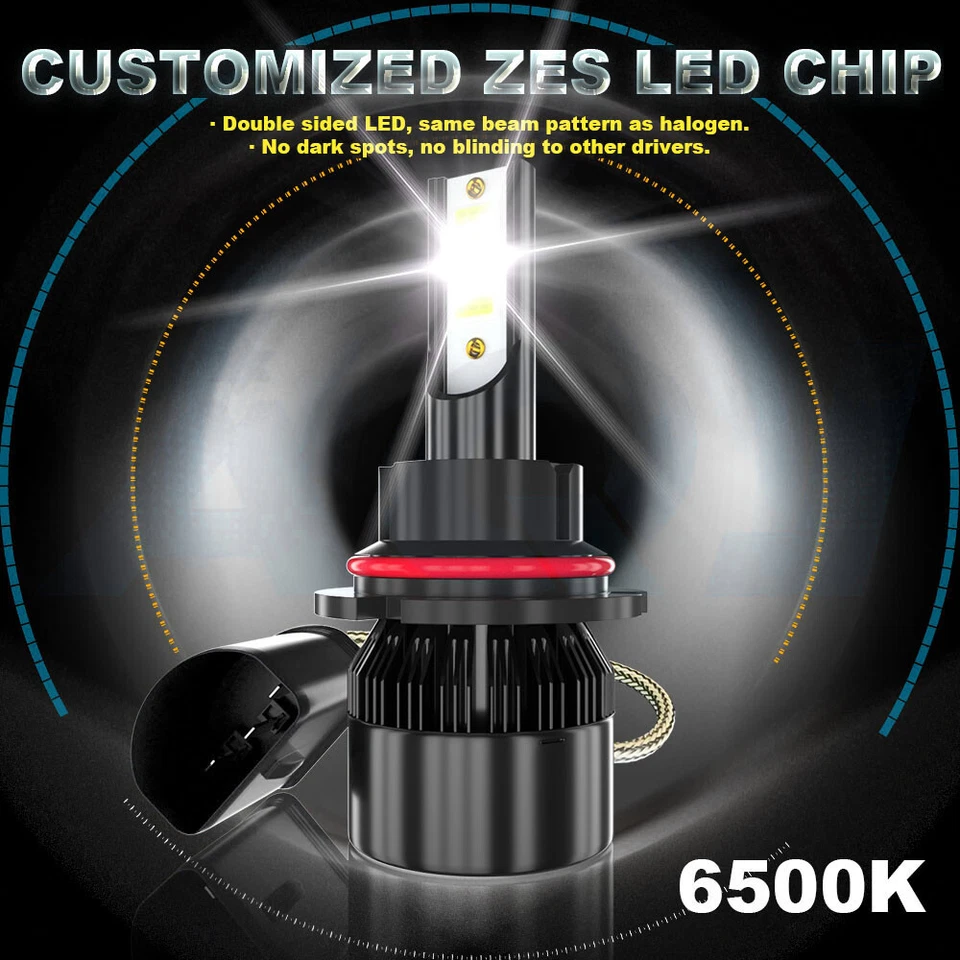 For Chevrolet Caprice 1991-1996 2X Front LED Headlight Bulbs High-Low Beam Y - Image 2 of 4