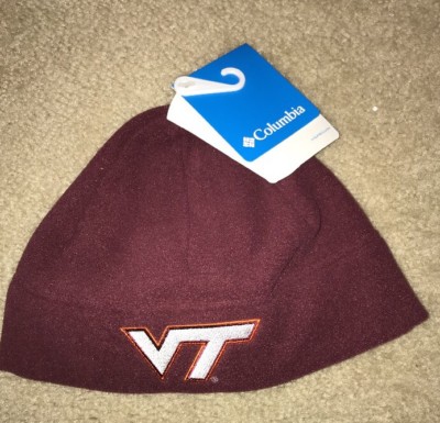 Virginia Tech Hokies Fast Tech Beanie Hat Cap by Columbia NWT S/M Stitched