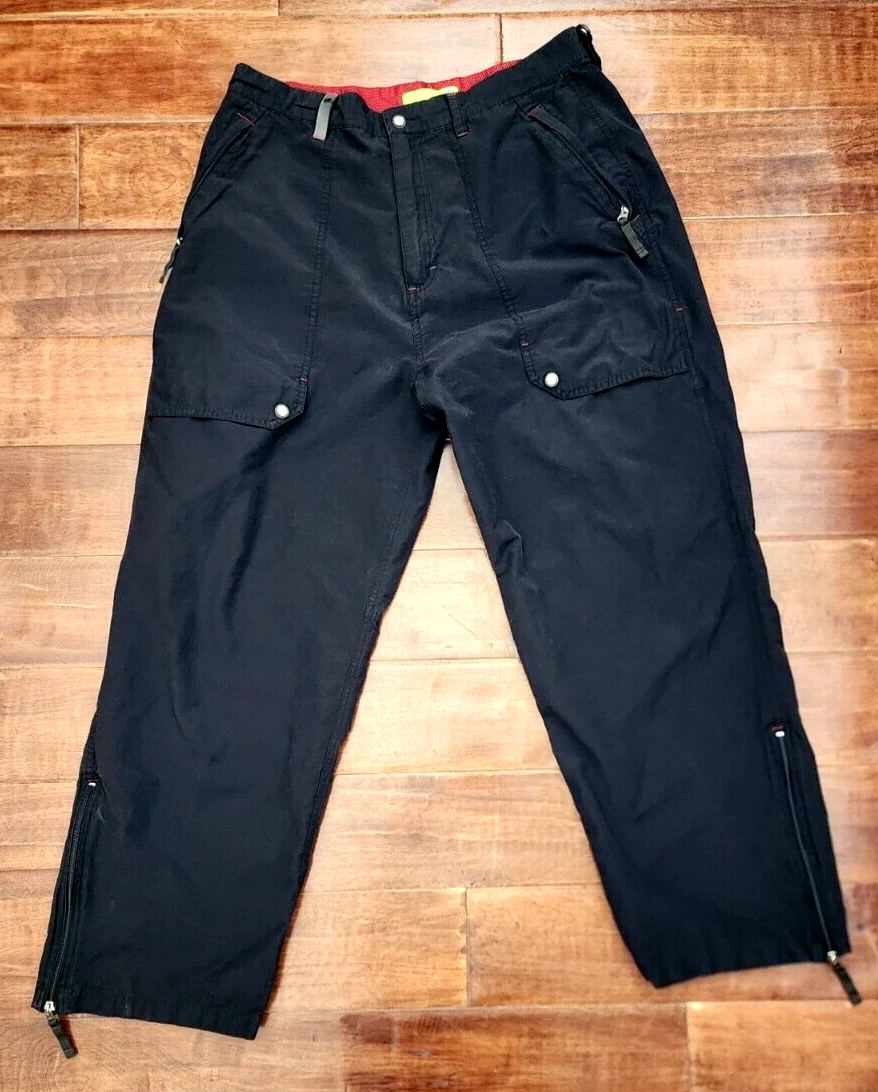 Vintage Mountain Dew BLACK Men's Rip Stop Loose Fit Skater Cargo Pants 36x30