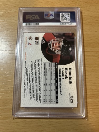 Dominik Hasek Card 1991-92 Pro Set #529 PSA 7 - Picture 2 of 3