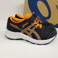 Asics Contend 8 PS Small Youth Boys Size 11 Black/Orange Sneakers 1014A258-007