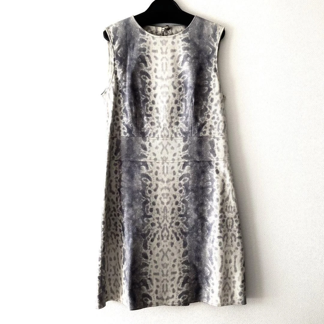 Gucci 2013 SS Python Imprimé Robe en Cuir sans Manches avec IntériTY