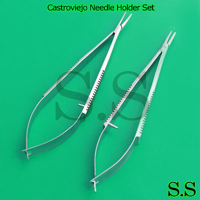 Set Of 2 Castroviejo Needle Holder 5.5'' Cvd,Str Without Lock Surgical Instrument