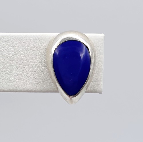 Sterling Silver Lapis Lazuli Teardrop Post Stud Earrings Native Southwestern - Picture 3 of 5