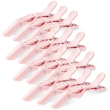 12 PCS Blush Matte Alligator Crocodile Clips for Hair Styling Sectioning