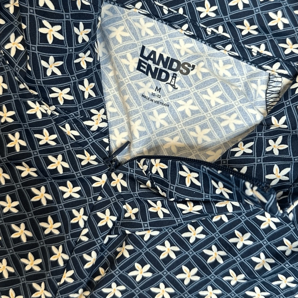 Protector contra erupciones manga larga floral blanco marino LANDS’ END para mujer talla mediana (1012) Foto 3 de 4