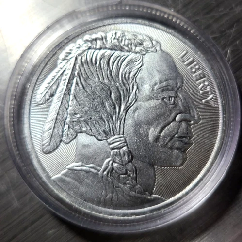 1 Troy Ounce Indian Head Silver Round  .999 Fine Silver Native American/Bison